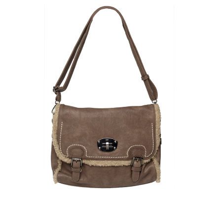 V Couture by Kooba Faux Shearling Messenger Bag - A220286