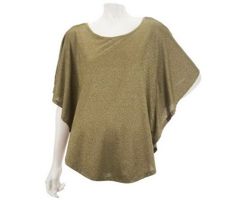 Isaac Mizrahi Live! Lurex Knit Caftan Top - A225086