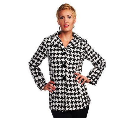Joan Rivers Houndstooth Swing Jacket - A228286
