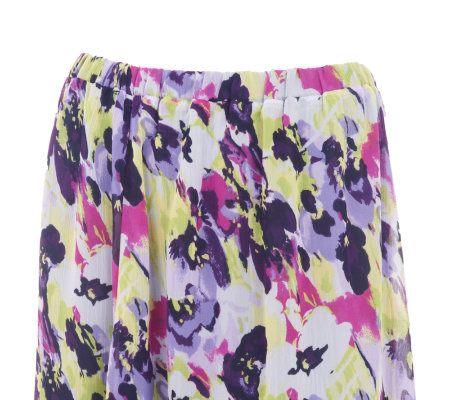 Liz Claiborne New York Floral Printed Crinkle Chiffon Skirt