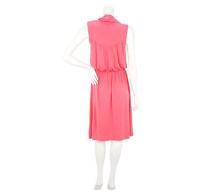 LOGO by Lori Goldstein Sleeveless Cowl Neck Knit Dress