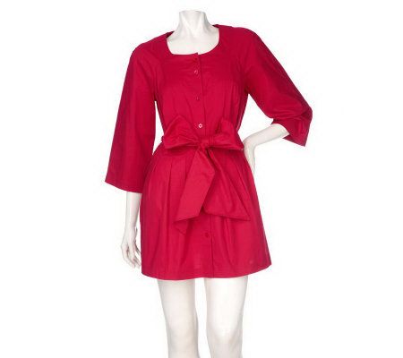 SC by Sara Campbell Stretch Poplin Pleated Tunic with Belt - A92986