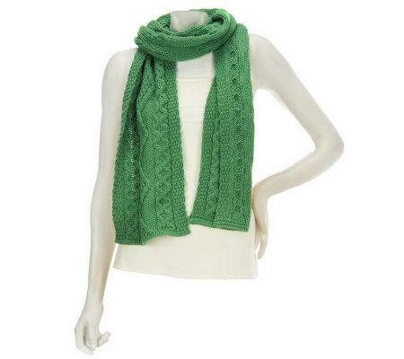 Aran Craft Merino Wool Cable Knit Scarf - A210287