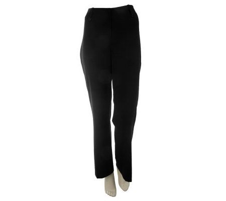 Susan Graver Chelsea Stretch Zip Front Boot Leg Pants w/Back Elastic - A211787