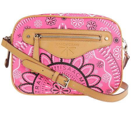 Isaac Mizrahi Live! Signature Print Double Zip Top Crossbody Bag - A212087