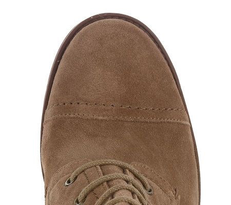 Tignanello Leather or Suede Lace-up Ankle Boots w/ Stacked Heel