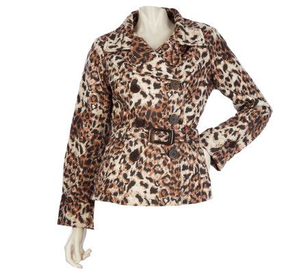 M by Marc Bouwer Animal Print Double Breasted Jacket - A218287