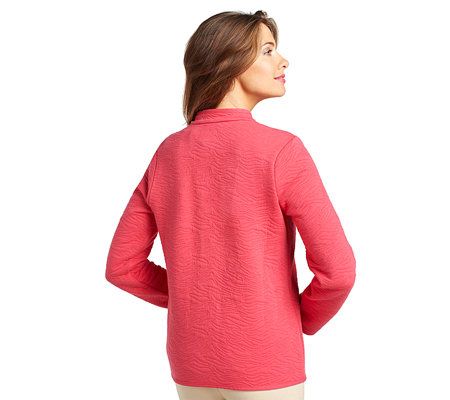 Isaac Mizrahi Live! Animal Quilted Button Front Knit Jacket