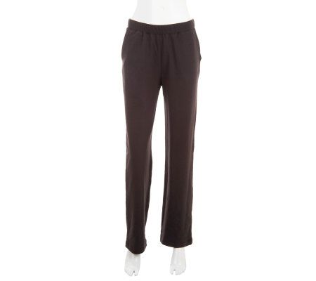Susan Graver Brushed French Terry Pants with Side Seam Pockets - A229887