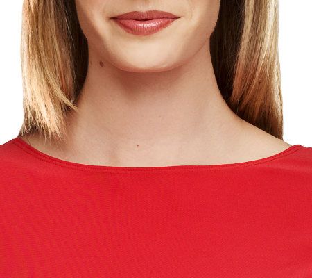 Attitudes by Renee High Low Hem Top with Pleat Back