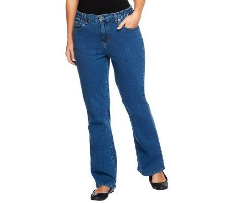 Denim & Co. Regular Classic Waist Stretch Denim 5 Pocket Jeans - A72887