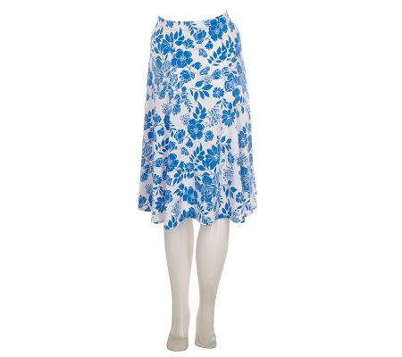 Susan Graver Liquid Knit Ruched V-neck Shirt with Gored Skirt