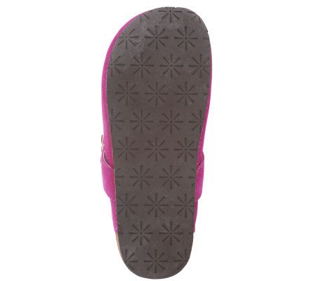 Isaac Mizrahi Live! Suede Slip-on Daisy Accent Clogs