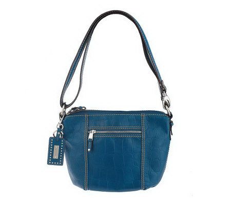 Tignanello Croco Embossed Leather Double Entry ConvertibleHobo - A204188
