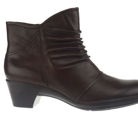 Earth Origins Cammie Leather Ankle Boots w/ Ruching Detail