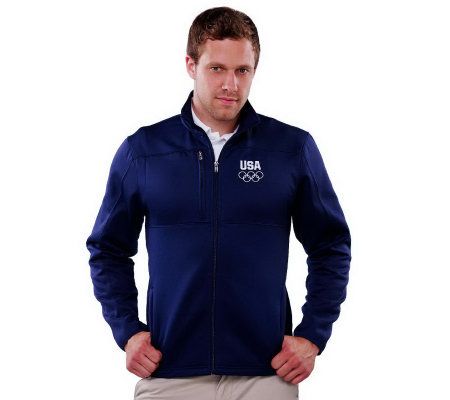 Team USA Mens Full Zip USA Shield Bonded Fleece Jacket - A227688