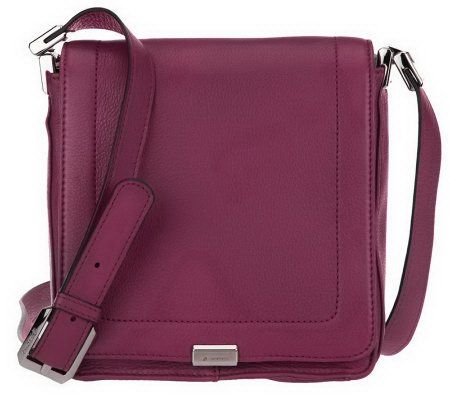 B. Makowsky Pebble Leather Flap Top Adjustable Crossbody - A228988