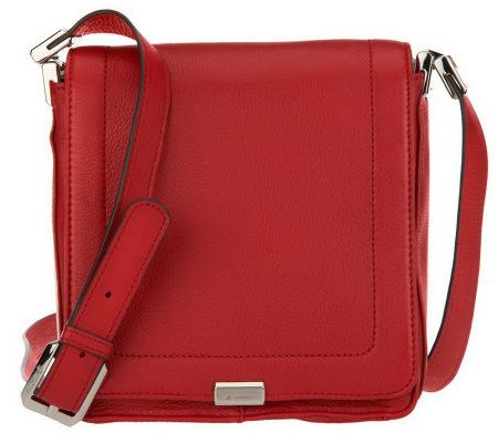 B. Makowsky Pebble Leather Flap Top Adjustable Crossbody - A228988