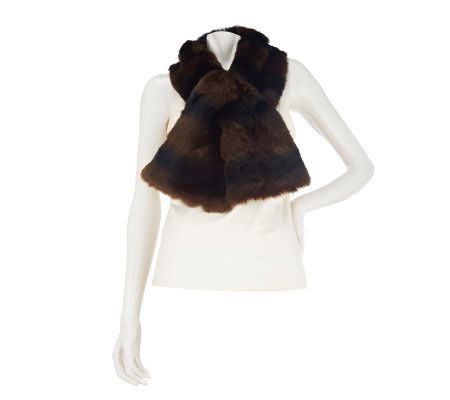 Dennis Basso Faux Chinchilla Fur Pull Through Scarf with Lining - A229288