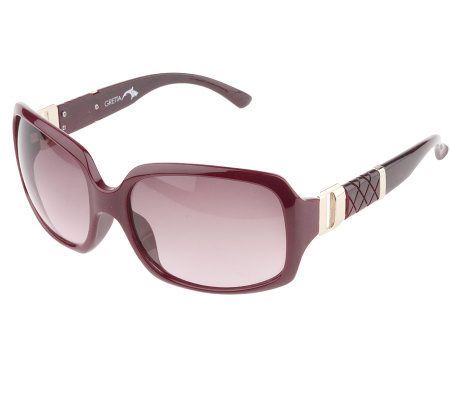 Gretta Metal Hardware Quilted Detail Square Sunglasses - A93488