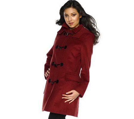 Isaac Mizrahi Live! Wool Blend Duffle Toggle Coat - A97588