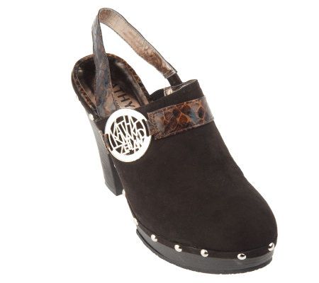 KathyVanZeeland Platform Clogs with Slingback & Hardware Detail - A209289