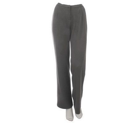 Dennis Basso Ponte Knit Zip Front Trouser Pants - A211289