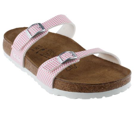 Birkis Little Check Double Strap Sandals w/ Soft Footbed - A214989