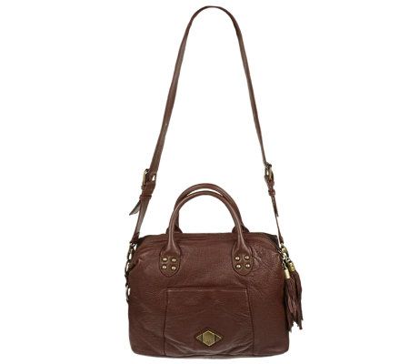 Luxe Rachel Zoe Pebble Leather Convertible Satchel with Tassels - A217489