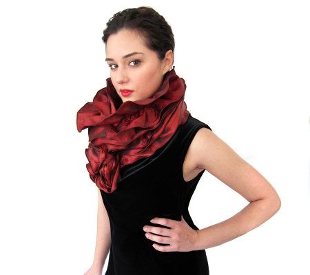 Taffeta Ruffle 62 x 7 Scarf by VT Luxe - A218989