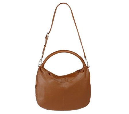Dan Azan Pebble Leather Hobo with Stud Accents
