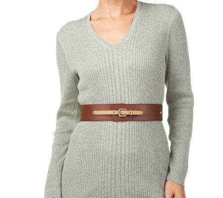 Liz Claiborne New York Stretch Belt w/Contrasting Double Buckle - A220789