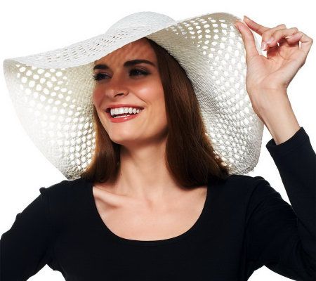 Liz Claiborne New York Corn Husk Floppy Straw Hat - A223089