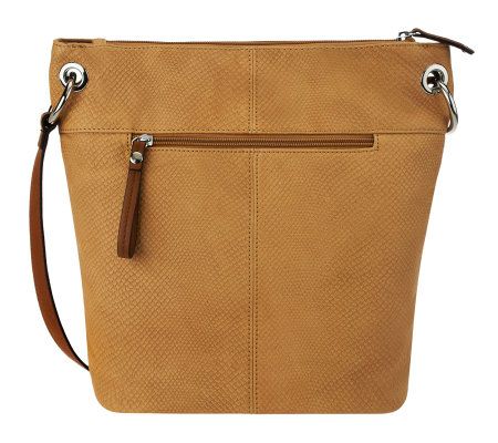 Tignanello Embossed Leather Adjustable Bucket Bag