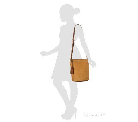 Tignanello Embossed Leather Adjustable Bucket Bag