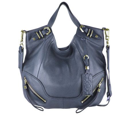 orYANY Leather Convertible Satchel with Hanging Logo