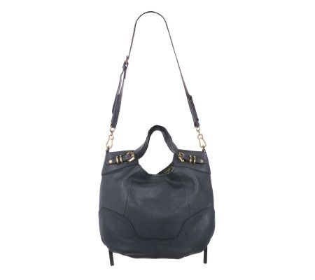 orYANY Leather Convertible Satchel with Hanging Logo