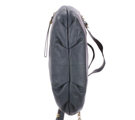 orYANY Leather Convertible Satchel with Hanging Logo