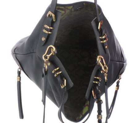 orYANY Leather Convertible Satchel with Hanging Logo