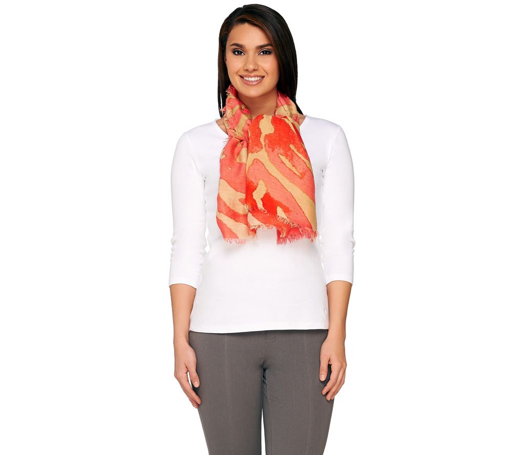 Zebra Printed Wrap with Eyelash Fringe by VT Luxe - A232289