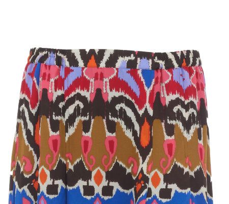 Linea by Louis DellOlio Ikat Print Fully Lined Pull-On Skirt