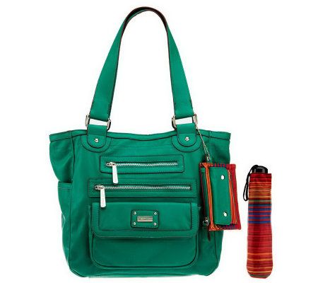 As Is Tyler Rodan Tote Bag with Front Zipper and Flap Pockets - A233389
