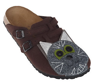 Birkis Wool Animals Print Double Adj. Strap Clogs