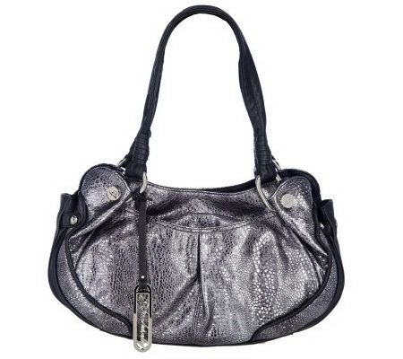 B.Makowsky Glove Leather Satchel with Metallic Trim - A210590