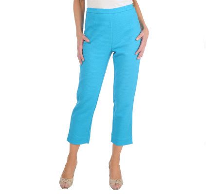 Joan Rivers Classic Pique Cropped Pants - A214990