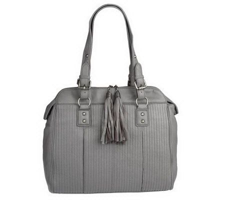 Luxe Rachel Zoe Lamb Leather Satchel with Tassel Zipper - A217490
