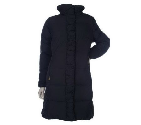 Ellen by Ellen Tracy Down Coat with Shirring & Pillow Collar - A218190
