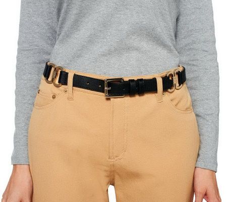 Liz Claiborne New York Trouser Belt with Logo Link Detail - A220790