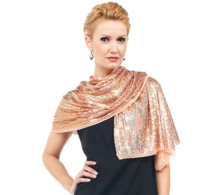 Joan Rivers Shimmering Sequin Evening Scarf - A222490