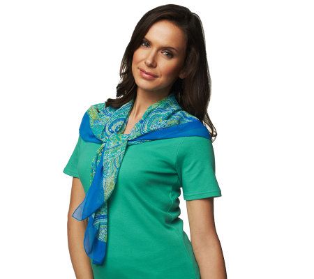 Liz Claiborne New York Festive Paisley Printed Square Scarf